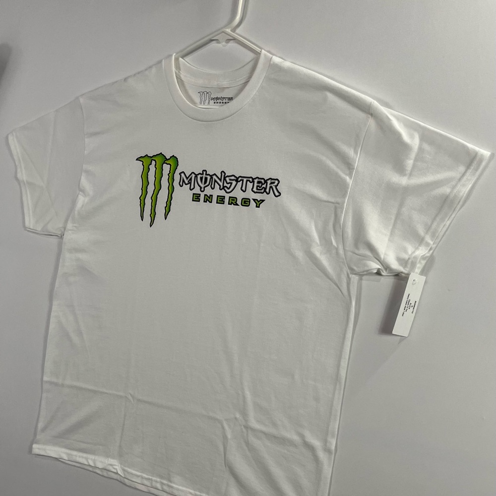 Monster Energy Drink White T-Shirt (Unleash the Beast TEE) Brand New With Tags
